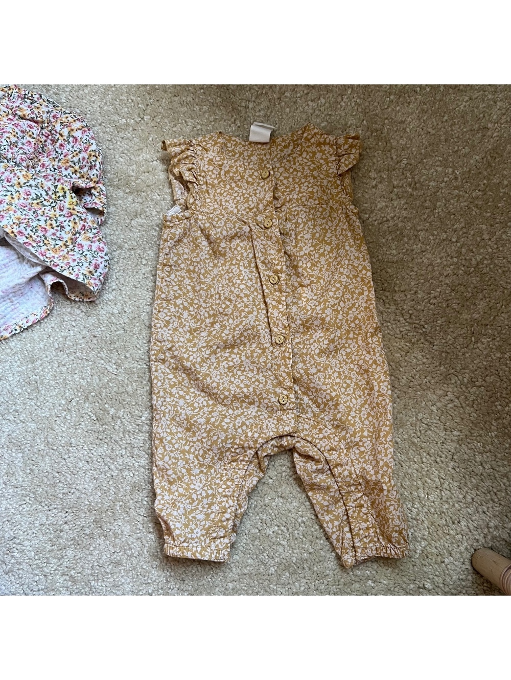 H&M Organic Cotton Baby Romper 3M Yellow Floral